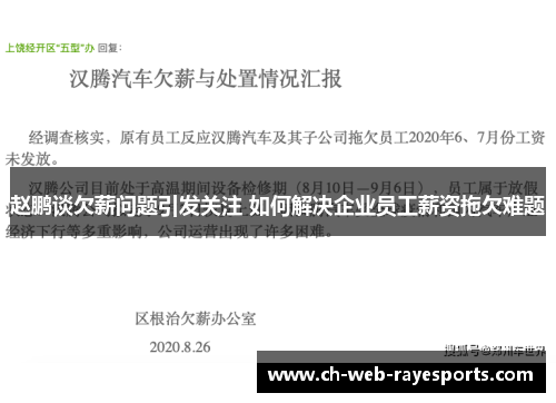 赵鹏谈欠薪问题引发关注 如何解决企业员工薪资拖欠难题